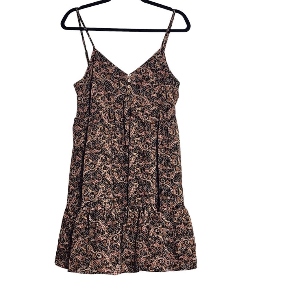 Entro Floral Paisley spaghetti strap Mini dress L Grunge Whimsigoth
